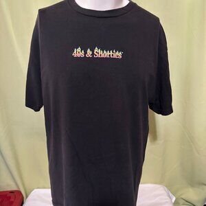 40s & Shorties Fire Flame Logo Men's Black T Shirt Size Large